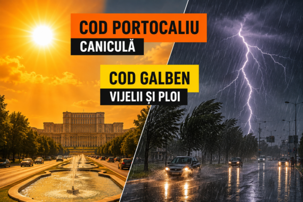 Dubl atenionare meteorologica pentru Bucuresti si Ilfov Cod portocaliu de canicula si Cod galben de vijelii si precipitatii